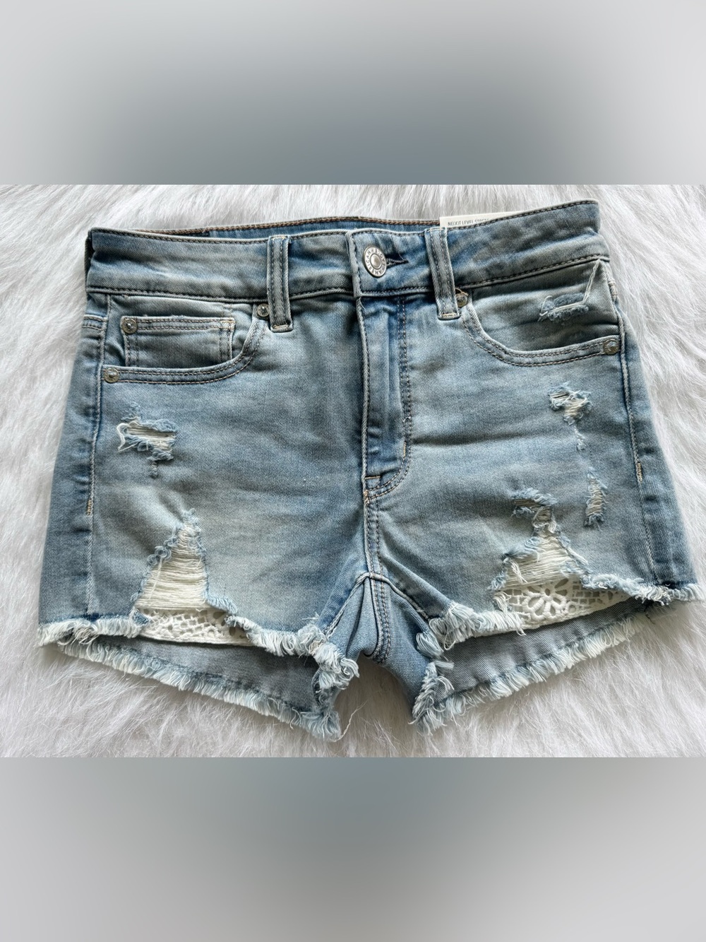 NWT American Eagle High Rise Shortie Shorts 💙🤍